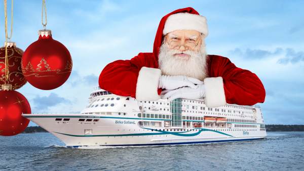 En tomte hnger p Birka Gotland som kryssar i skrgrden